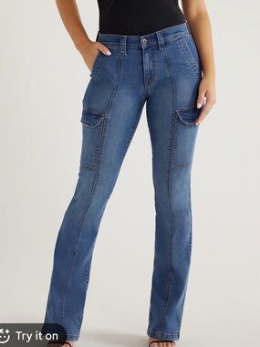 Sofia by sofia vergara Marisol Blue Boot-Cut Cargo Jeans